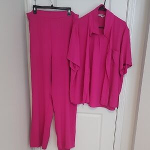 Vibrant Pink Pantsuit Set